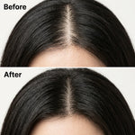 Before and after results showing thicker hair parts from using the Korean Scalp Revival Bar